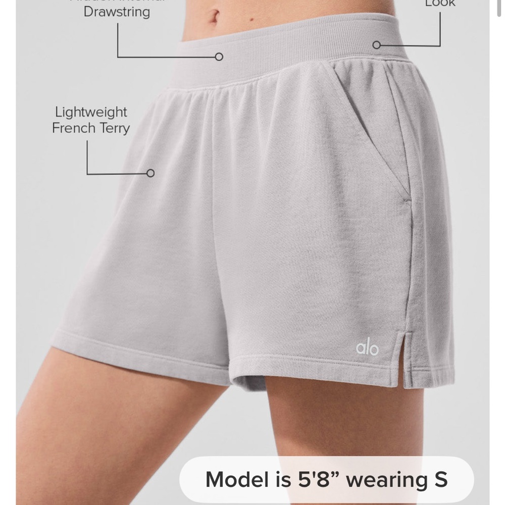 ALO Yoga Women's Gray French Terry Shorts NWT